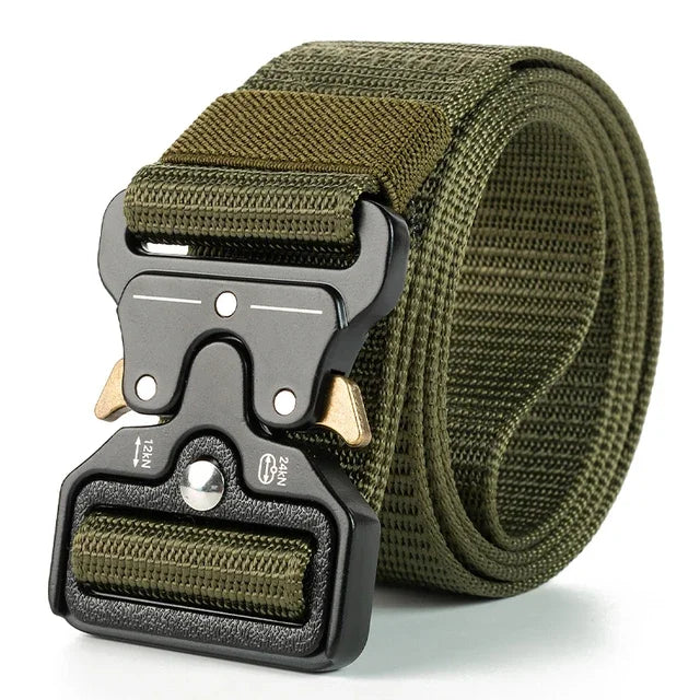 Tactical Belt Men's Elastic Webbing - Military Nylon Stretch Breathable Waistband for Outdoor Training Pants