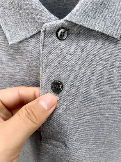 100% Cotton Polo Shirt, Four Seasons Universal  Leisure Long Sleeve, Breathable Lapels T-shirt, Perfect for Golf Sports Durable