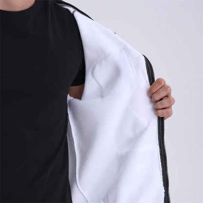 Men's Long Sleeve Zip Up Hoodie Casual Athletic Sweatshirt Hooded Jacket with Pockets Spring Fall Warm Fleece Lined Coat Outwear