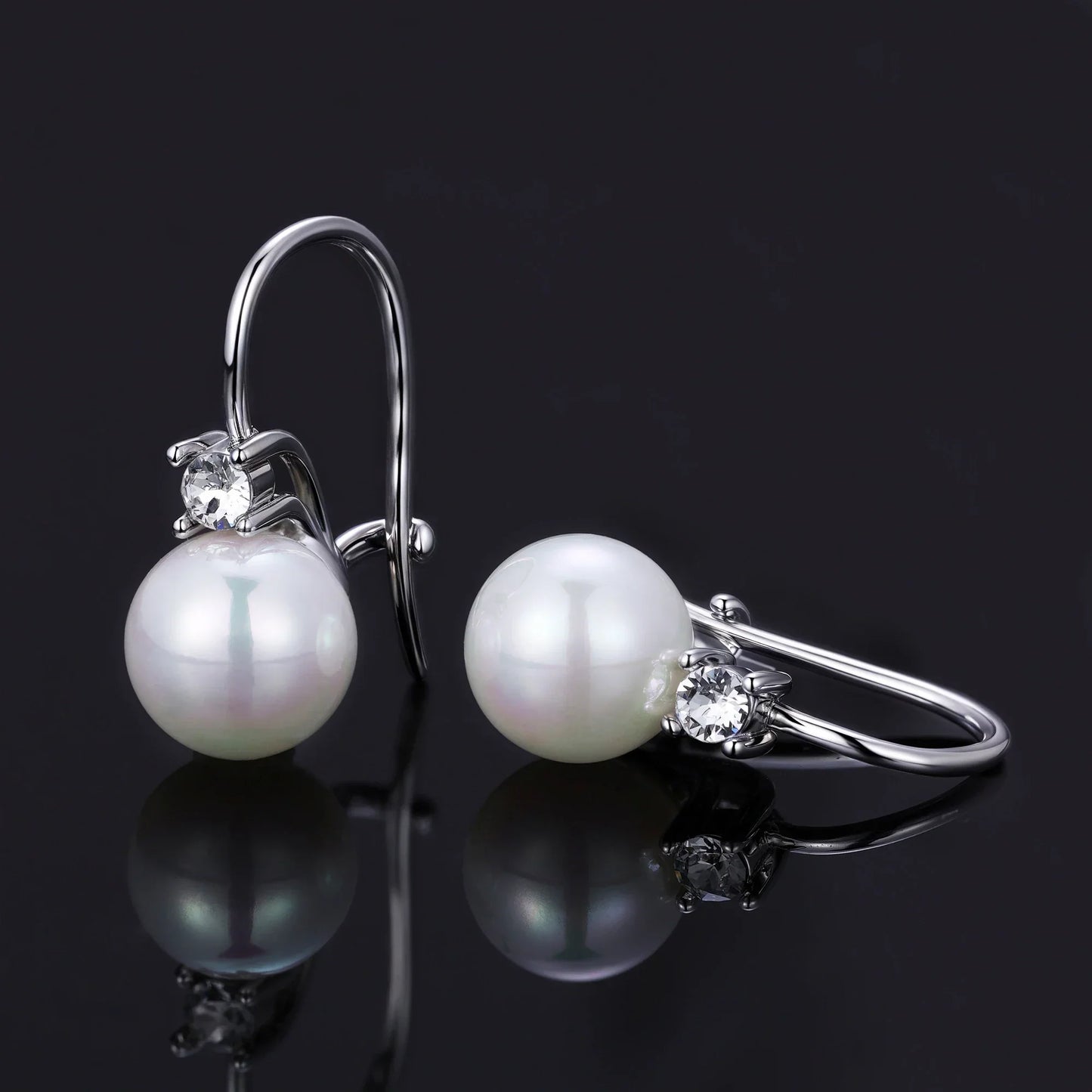 Pearl Dangle Earrings Embellished with Swarovski Crystals Exquisite Fashionable Drop Earrings Imitation Freshwater Pearl Jewelry