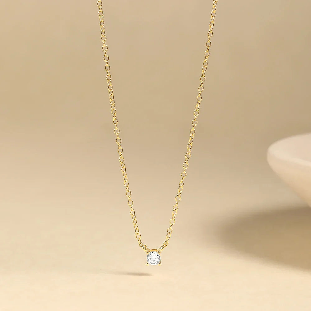 925 Sterling Silver Necklaces Charms for Women Crystal Cross Clavicle Collar Chain Simple Choker Necklace Accessories Gift