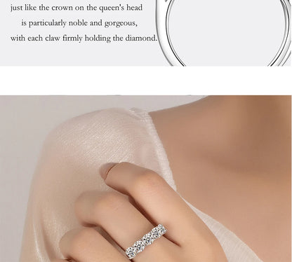 2.5/5CT Moissanite Ring For Women S925 Pure Silver Five Gemstone Ring Luxury Wedding High-end Jewelry