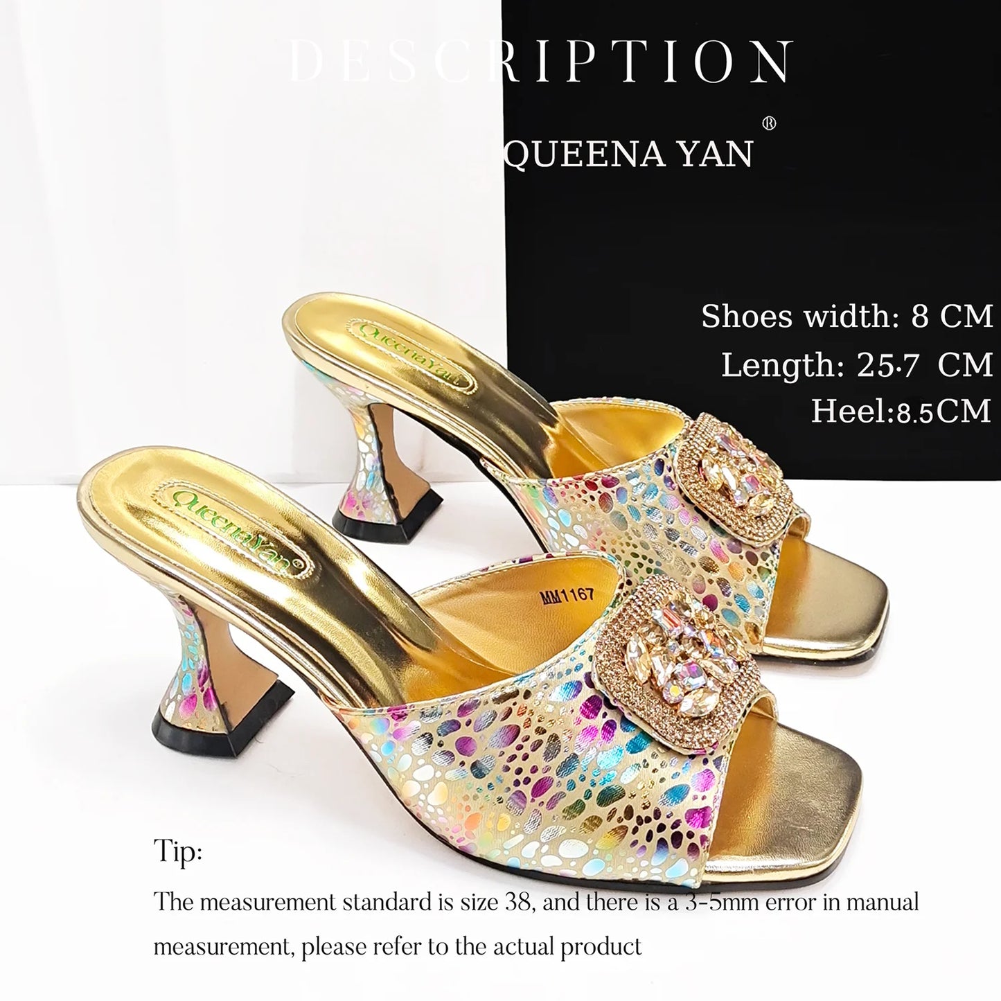 Fashion Newest Arrival Orange Color Square Toe Women Sandals Shoes Matching Bag Set for Ladies Wedding Party Pump