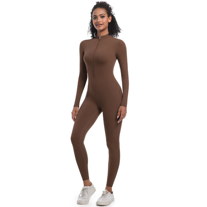Women's Jumpsuit Women's Sports Shapewear Seamless Slim Fit Long Sleeve Sports Bodysuit  Fitness Sports Bodysuit Yoga Suit