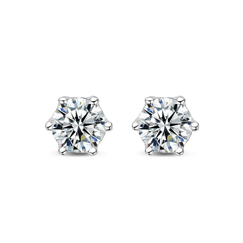 White Gold Plated 2ct Moissanite Studs Earrings for Women Wedding Sparkling 100% S925 Sterling Silver Luxury Jewelry GRA