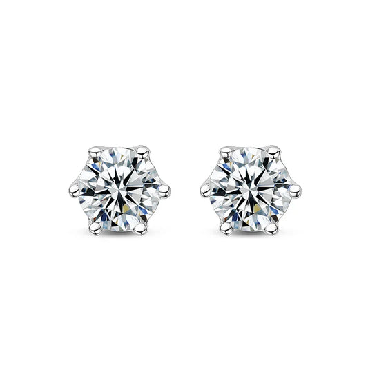 White Gold Plated 2ct Moissanite Studs Earrings for Women Wedding Sparkling 100% S925 Sterling Silver Luxury Jewelry GRA