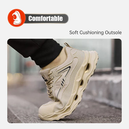 Men's safety shoes are super lightweight, breathable, comfortable, anti smashing, plastic toe protection and work shoes