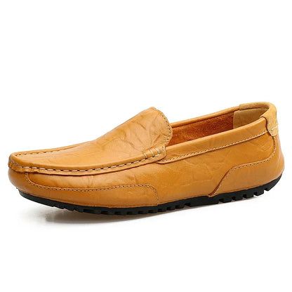 Summer Luxury Brand Men Casual Shoes Soft Genuine Leather Mens Loafers Moccasins Italian Designer Breathable Slip on Boat Shoes