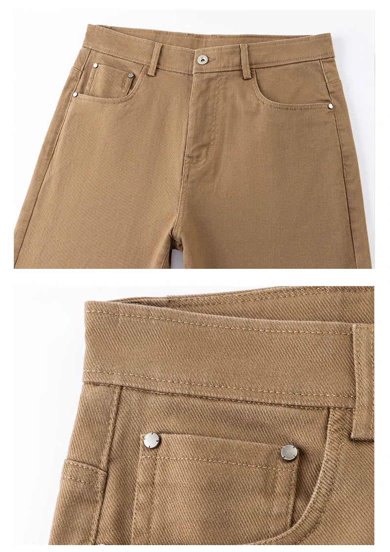 Lyocell Jeans Men Spring Autumn New Fashion Comfortable Straight Long Pants Soft Business Brand Classic Stretch Denim Trousers