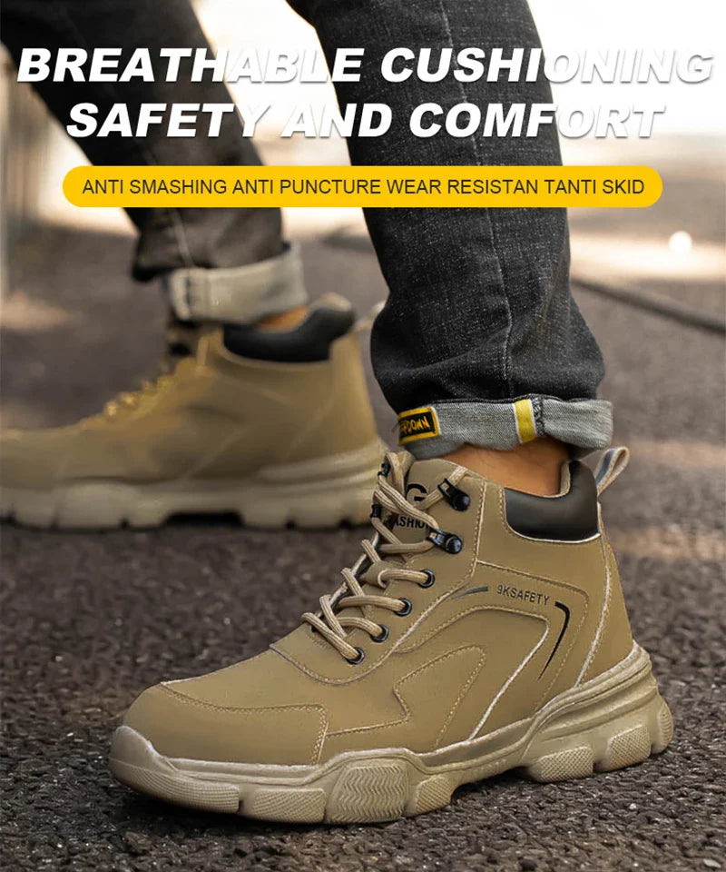 Safety Protective Boots Work Safety Shoes Men Winter Safety Boots Anti-puncture Work Shoes Steel Toe Work Boots Indestructible