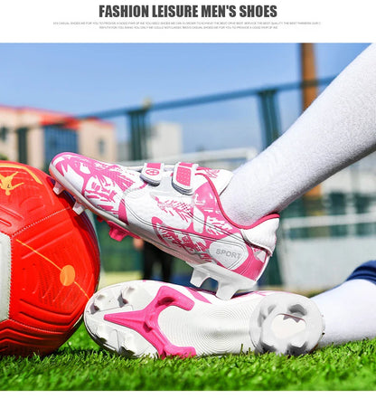Boys Football Boots New Resistant Casual Kids Soccer Shoes Sneakers Grass Non Slip Training Sports Fast Match Breathable Cleats