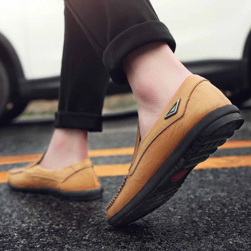 Leather Men Casual Shoes Luxury Brand 2024 Mens Loafers Moccasins Breathable Slip on Black Driving Shoes Plus Size 37-47