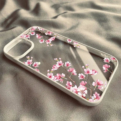 Pink Magnolia Flower Phone Case For iPhone 17 16 15 14 11 13 12 Pro Max 7or 8 SE 17Air Plum Blossom Shockproof Clear Hard Cover