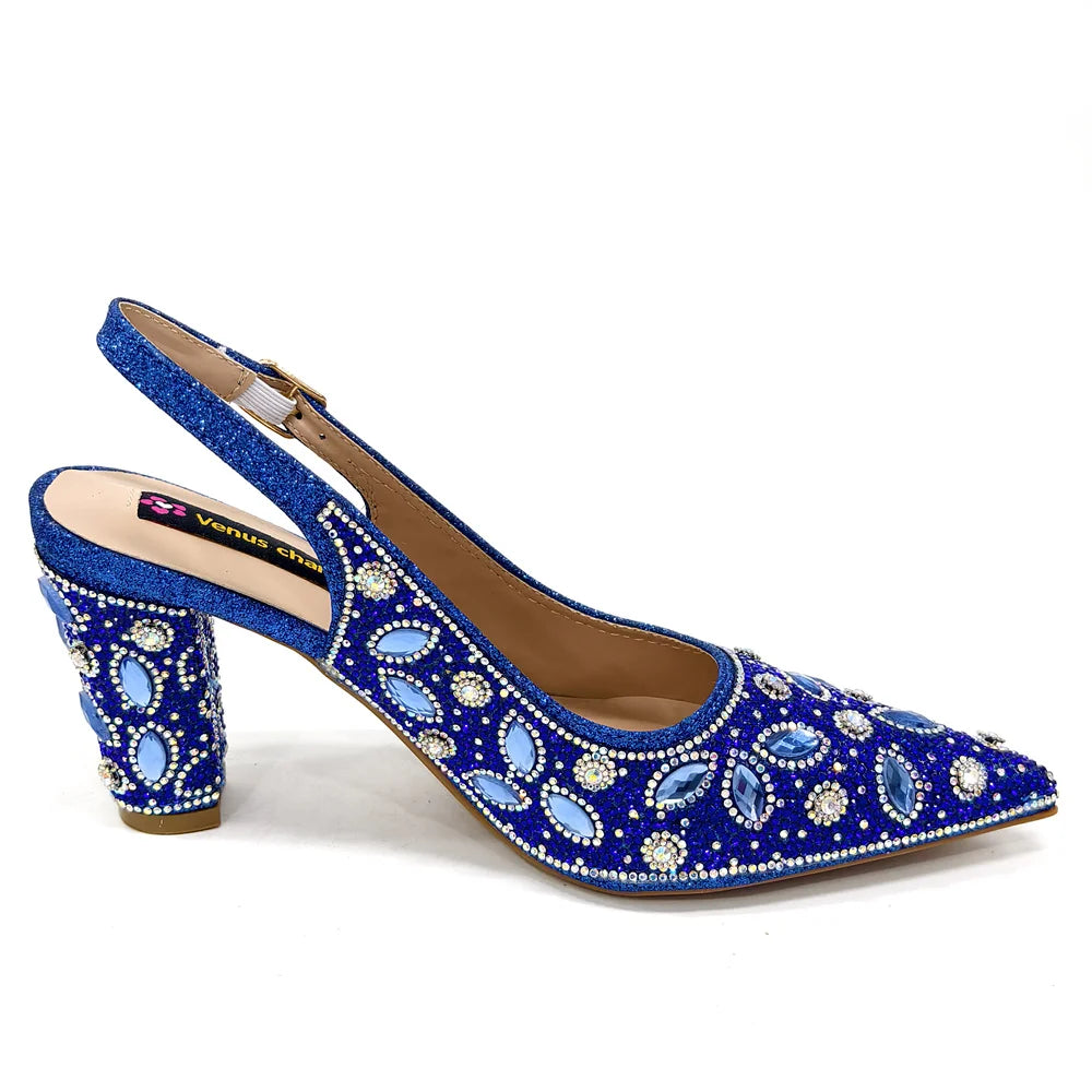 Black Color Elegant High Heels Nigeria Popular Design African Ladies Shoes And Bag Set For Party