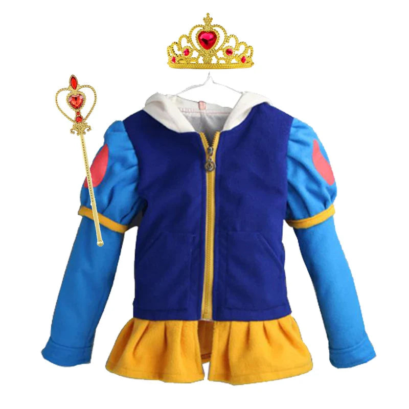 Jaquetas Infantis com Capuz Para Meninas Primavera Infantil Desenho Animado Branca de Neve Algodão Casacos Externos Roupas Casuais Infantis Roupa de Menina
