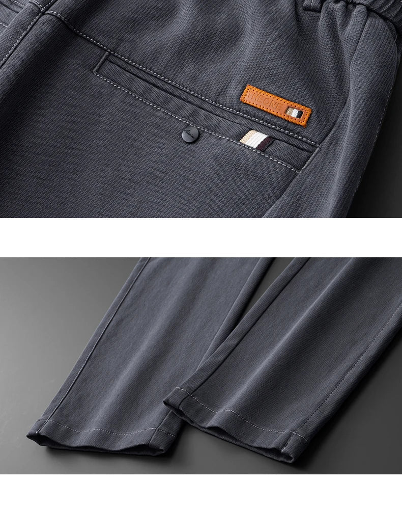 Business Straight Men's Pants Fashion Comfortable Brand Lyocell Soft Trousers Classic Simple Regular Solid Color Slim Pants