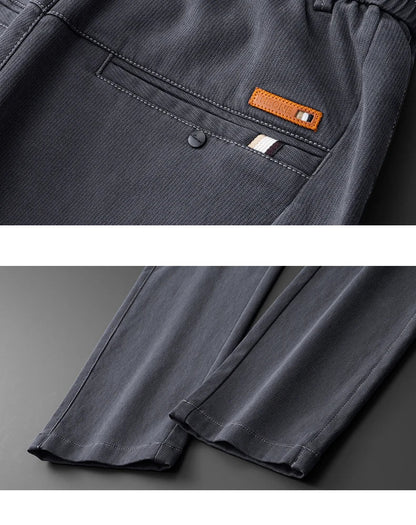 Business Straight Men's Pants Fashion Comfortable Brand Lyocell Soft Trousers Classic Simple Regular Solid Color Slim Pants