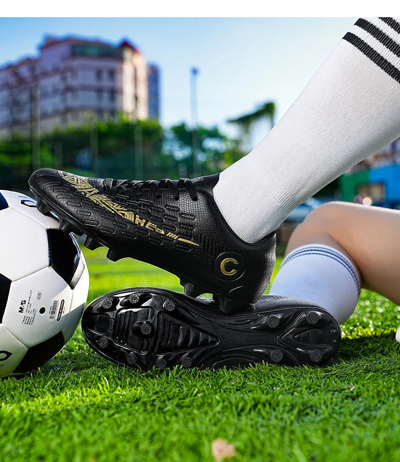 Large Size FG/TF High Quality Mens Soccer Shoes Non-Slip Turf Soccer Cleats for Kids Training Football Boots Chuteira Campo 48