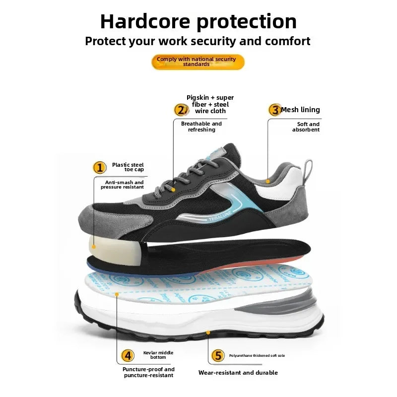 Breathable labor protection shoes, safety shoes, odor proof protective shoes, insulated shoes, construction site work shoes