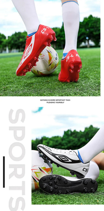 New Men Football Boots Breathable Professional Soccer Shoes Turf Outdoor Non-slip Long Spikes Adult Ultralight Training Futsal