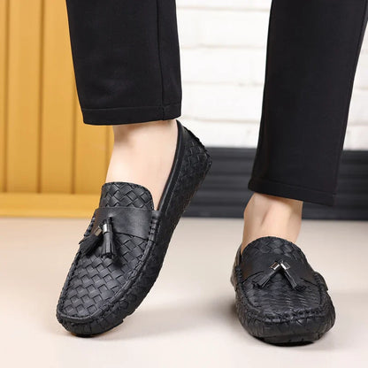 White Loafers Men Handmade PU Leather Loafers Shoes Slip on Casual Driving Flats Comfortable Moccasins Size 48 Men Shoes
