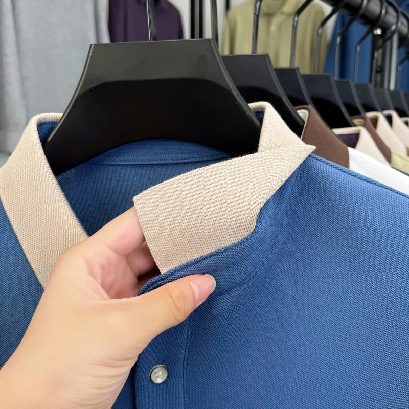 Design Brand Men's Polo Shirt Lapel Exquisite Embroid Long Sleeve Autumn New Breathable T-Shirt Business Leisure Trend Men'swear