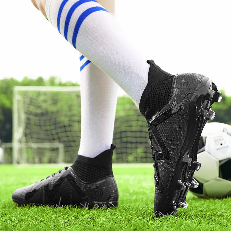 2025 Socks Style Kid Adult Sport Soccer Shoes Training Boys Football Boots Size 33-46 Sneakers AG Youth Soccer Shoes