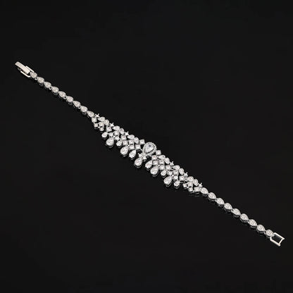 Luxury 4 Pieces Bridal Wedding Jewelry Set for Women Sparkling Cubic Zirconia Nigeria Bride Accessories