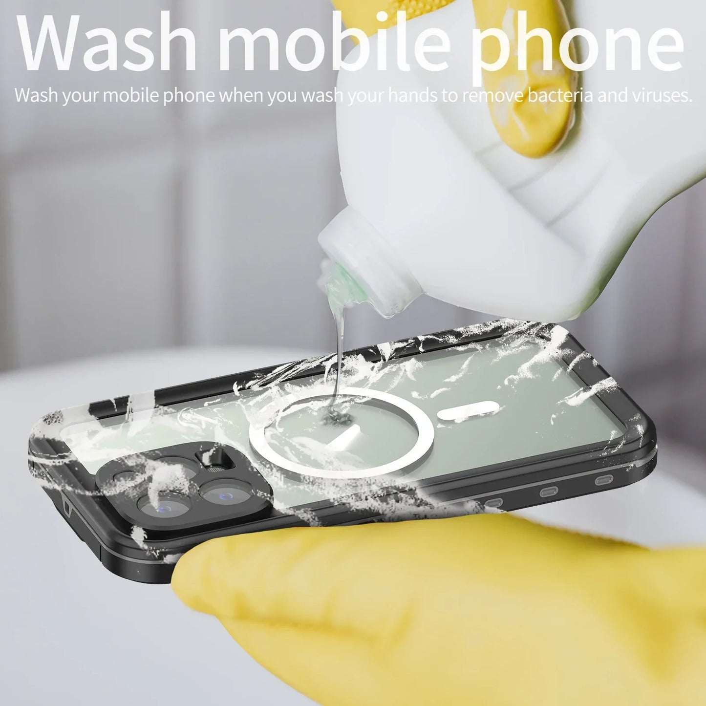 Magnetic shockproof dustproof IP68 professional waterproof phone case for iphone 16 pro max/15/14/13