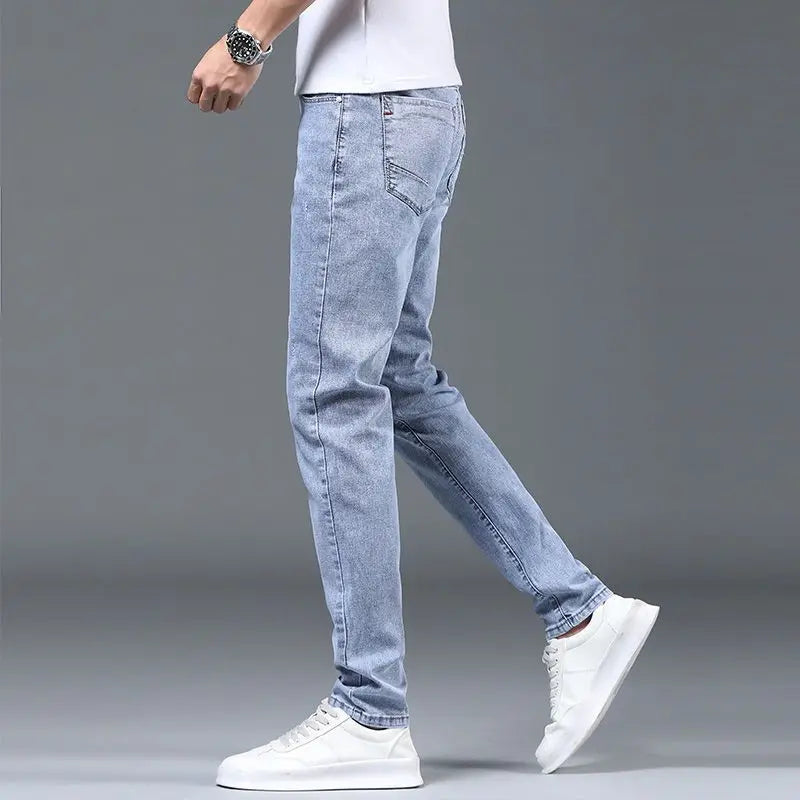 Luxury Summer Designer Korean Classic Streetwear Cowboy Pants for Men Fashionable and Comfortable Boyfriend Skinny Jeans Men