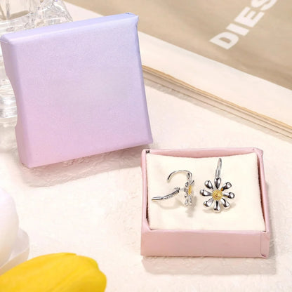 925 Sterling Silver Daisy Earrings Flower Drop Dangle Earrings Flower Jewelry Gifts for Women for Sensitive Ears
