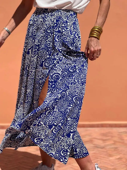 Women's High-Slit Midi Skirt