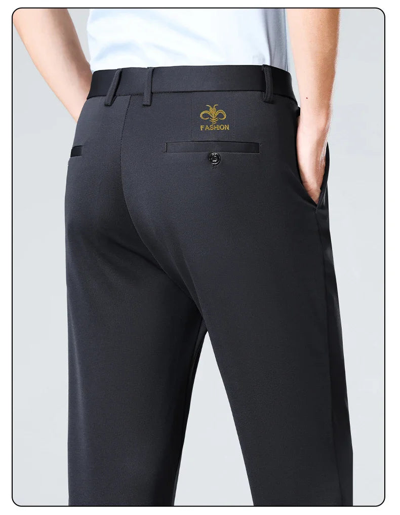 Four Season Men's Business Casual Pants Spring Summer Stretch Trousers Office Suit Pants Men Formal Pants Breathable Comfortable