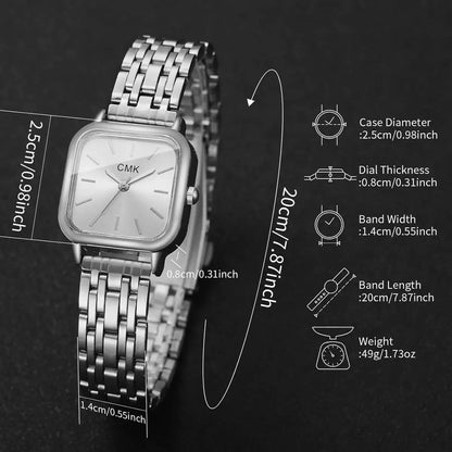 Fashion Square Women Watches Simple Ladies Quartz Wristwatch Reloj Mujer（Without Box）