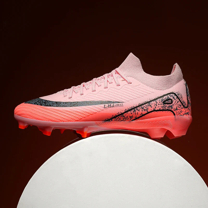 High Top Men Soccer Cleats Professional Football Shoes AG/TF Studs Anti Slip Training Sneaker Comfortable Breathable Adult Match