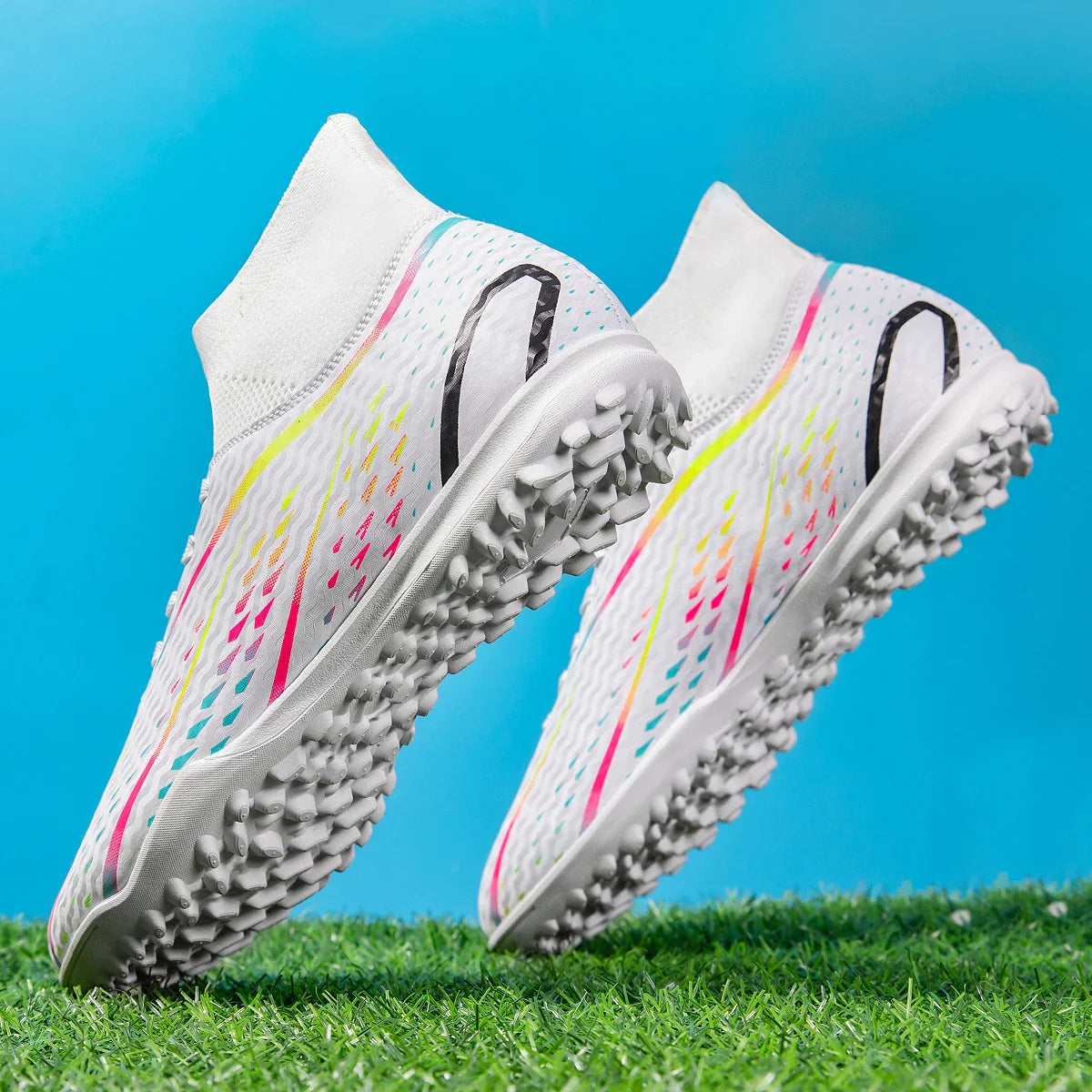Classic TF Turf football shoes PU Fabric Comfort Upper Rubber Abrasion Resistant Sole Unisex Kids Sports Sneakers
