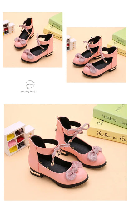 2026 Shiny Bow Stage Elegant Comfortable Catwalk Fashion Spring/summer Students Baby Girls Princess Shoes Cute Kids Sandals