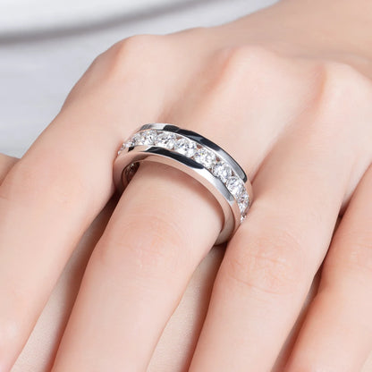 4mm Moissanite Wedding Band Ring S925 Sterling Silver Moissanites Eternity Band Ring Men Women Ring Jewelry Wholesale
