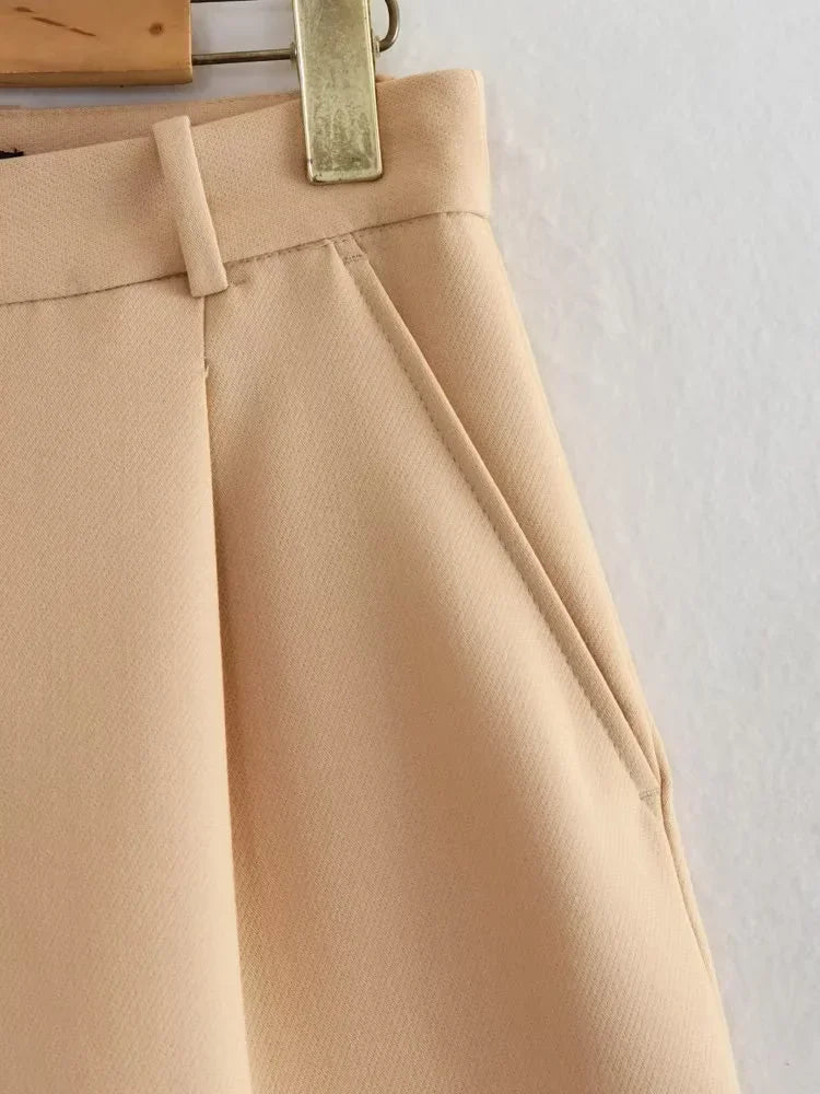 Female Shorts Black Pink Shorts Woman Summer 2024 Pleated Baggy White Shorts For Women Casual High Waist Short Pants