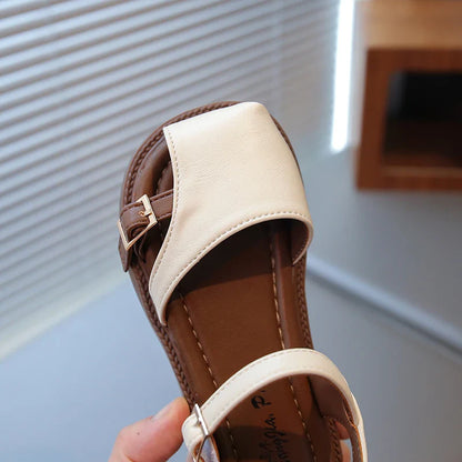 Summer Quick-Dry Children’s Sandals for Girls Non-Slip Soft Sole Toddler Flats Shoes  Princess Style Shoes Party School Elegant