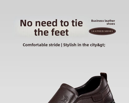 Golden Camel Men's Shoes 2026 New Business Casual Soft Sole Leather Shoes Brand Design Soft Soles Non-slip Velvet Warm Loafers