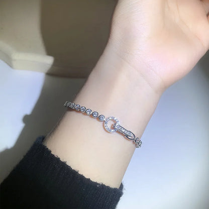 Full 3mm High Carbon Diamond Bracelet S925 Sterling Silver Sparkling Bracelet for Women Engagement Wedding Fine Jewelry