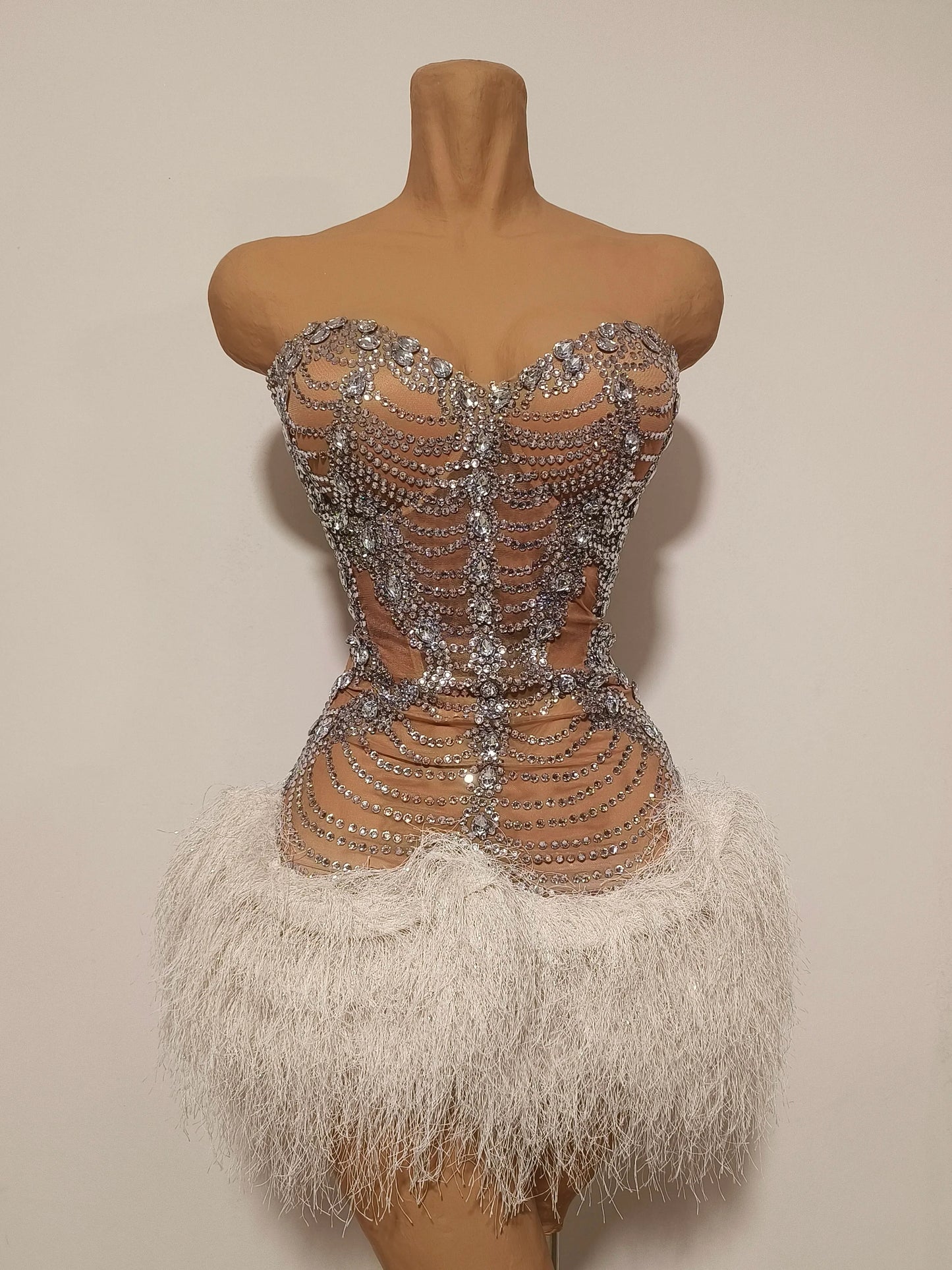 Mesh Sexy See Through Cocktail Mini Dress Women Eveing Luxury Birthday Party Singer Nightclub Show Stage Costume