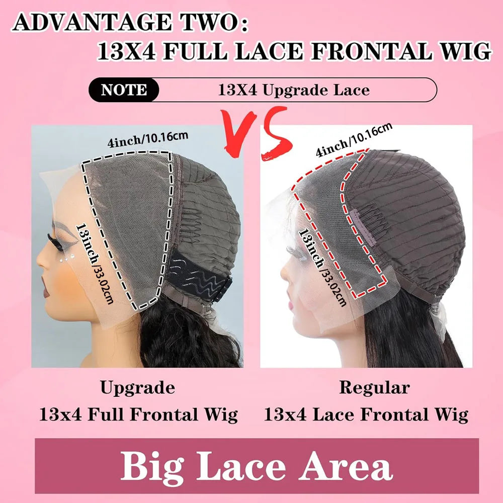 40 Inch Body Wave Human Hair Front Wig 13x6 13x4 Hd Lace Transparent Frontal wig Pre Plucked Brazilian Human Hair Wigs For Women