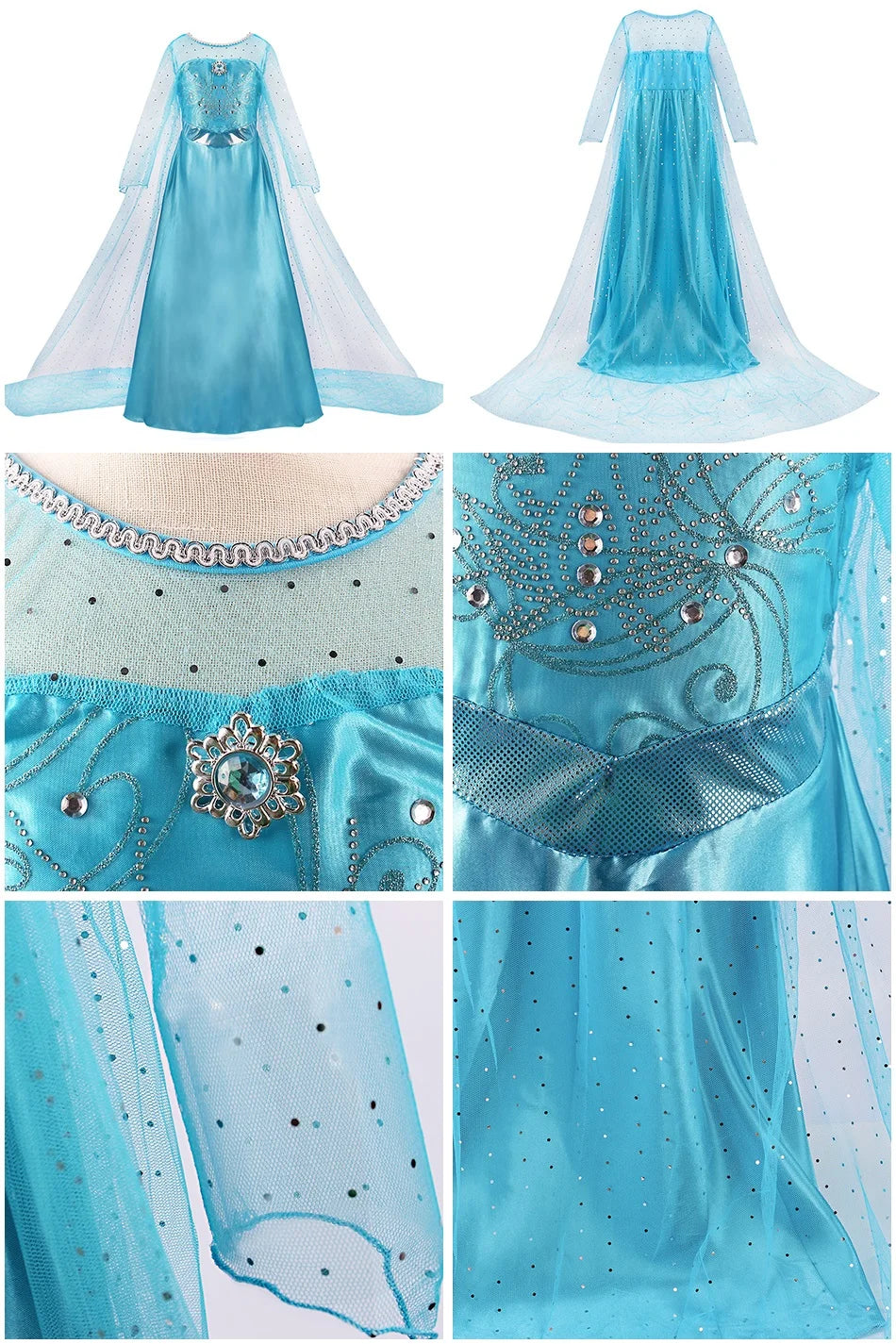 Fantasia Infantil Belle Menina Halloween Princesa Vestido Cosplay Festa Crianças Rapunzel Cinderela Anna Elsa Encanto Roupa de Aniversário
