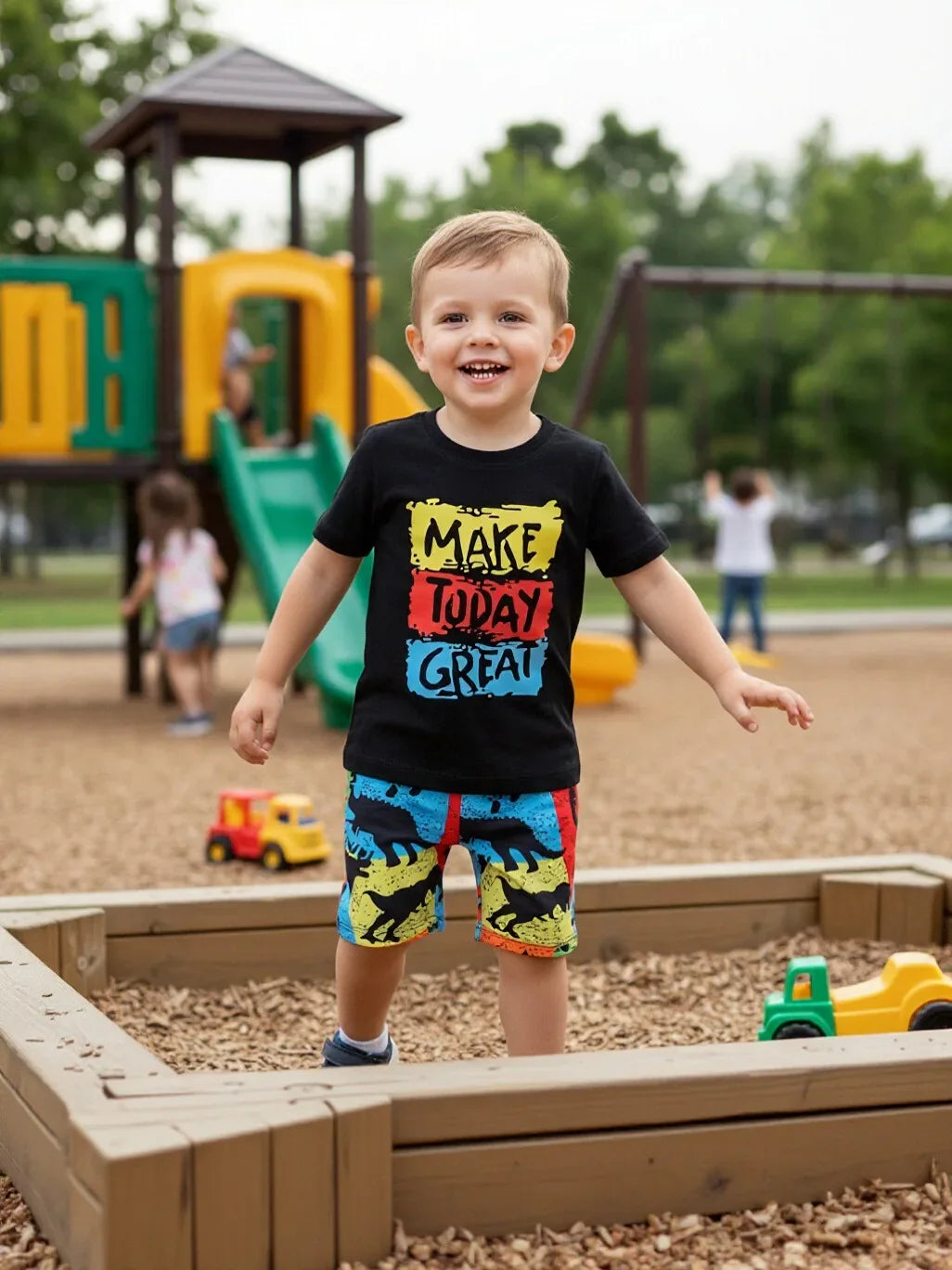 Summer Toddler Boy Clothes Short Sleeve Fashion Letter Print T-Shirt and Shorts Baby Outfit Set