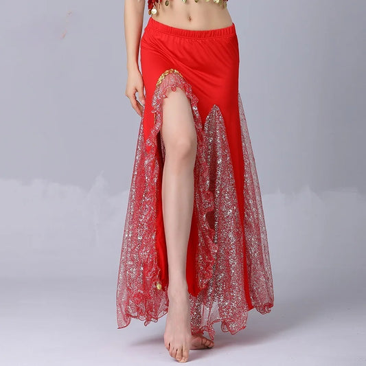 Belly Dance Long Skirt Women Clothing Fashion Clothes Streetwear Harajuku Sequin Hotsweet Performance Costume Dance Wear Stage
