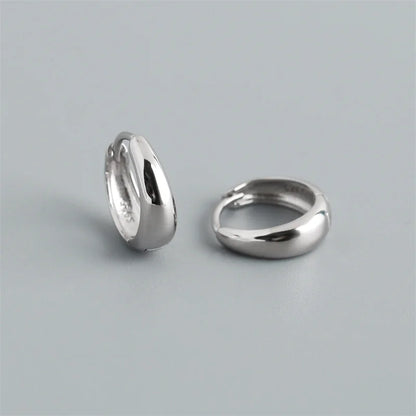 925 Sterling Silver Simple Statement Matte Large Huggies Hoop Earrings for Men Women Fine Gothic Punk Charms S925 Jewelry