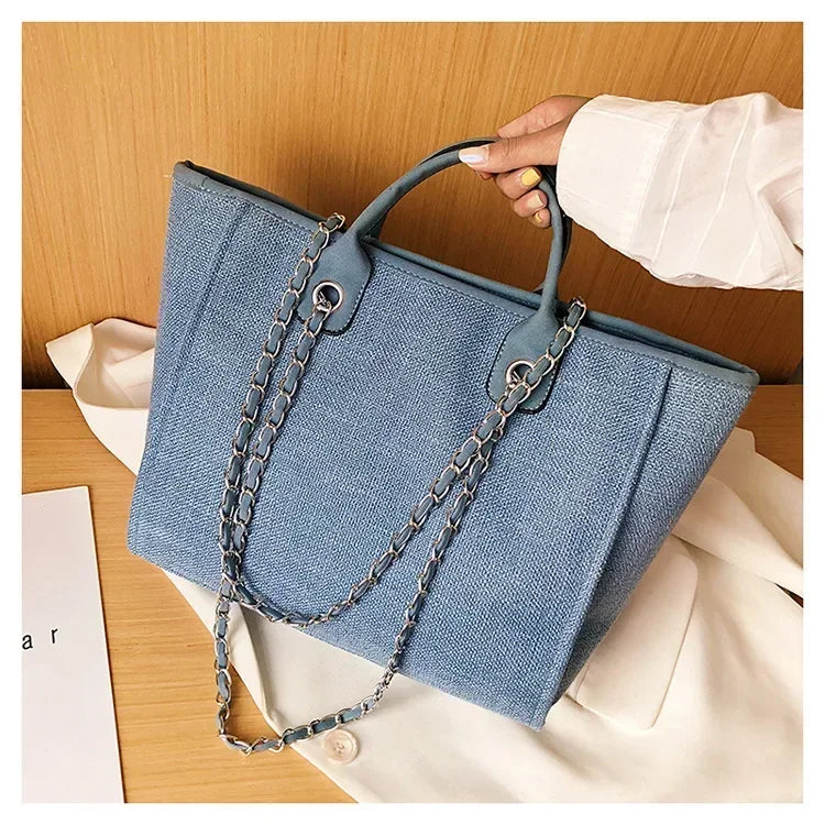 Fashion Make Up Designer Big Women's 2025 New Korean Fashion Casual Large Capacity Shoulder Crossbody Chain Tote Bag