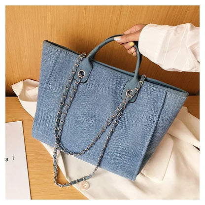 Fashion Make Up Designer Big Women's 2025 New Korean Fashion Casual Large Capacity Shoulder Crossbody Chain Tote Bag